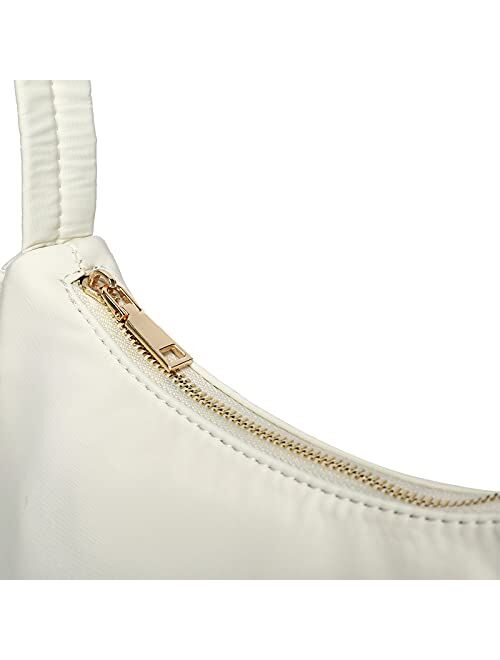 Yikoee Small Nylon Shoulder Bags for Women Elegant Feminine Mini Handbags with Zipper Closure