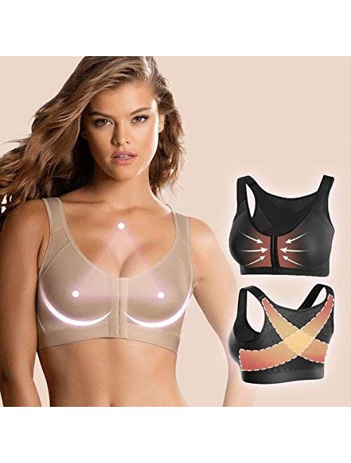 HELLX PostureGem Posture Corrector Wireless Bra,Women's Full Coverage Bra with Adjustable Straps Comfort Workout Bra