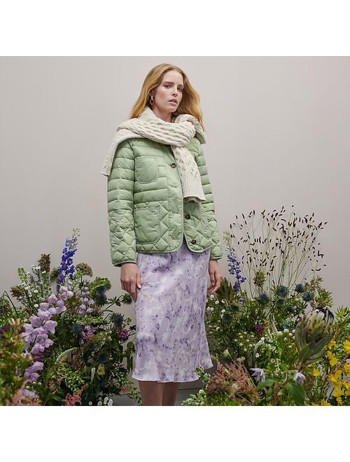 Flora Obscura X J.Crew eco cupro slip dress in lavender fields
