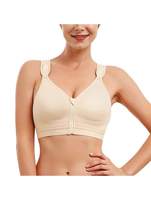 CYDREAM Women Post-Surgical Bra Zip Front Post Surgery Sports Bras Racerback Support Wireless Adjustable Straps