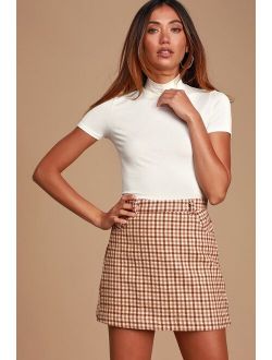 Sycamore Brown Plaid Mini Skirt