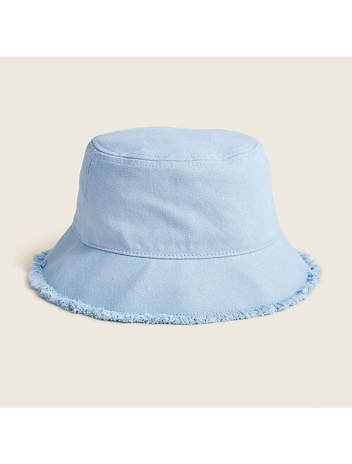 J.Crew Canvas bucket hat with fringe