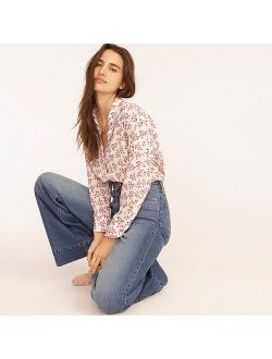 Relaxed-fit lightweight cotton poplin shirt in whisper peach berry