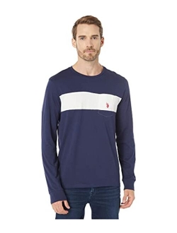 Long Sleeve Color-Block Tee with Pocket