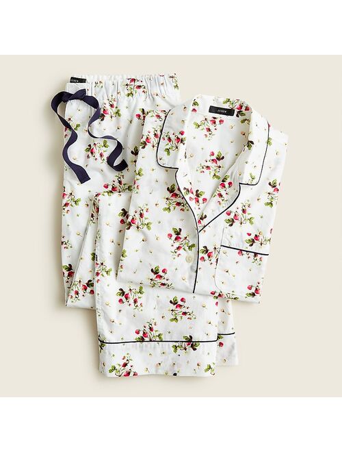 J.Crew Long-sleeve cotton poplin pajama set in strawberry floral