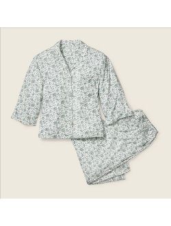 J.Crew Petite Plume™ women's luxe Pima cotton wide-leg pajama set