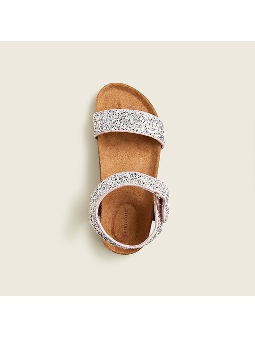 J.Crew Girls' cork-sole glitter-strap sandals