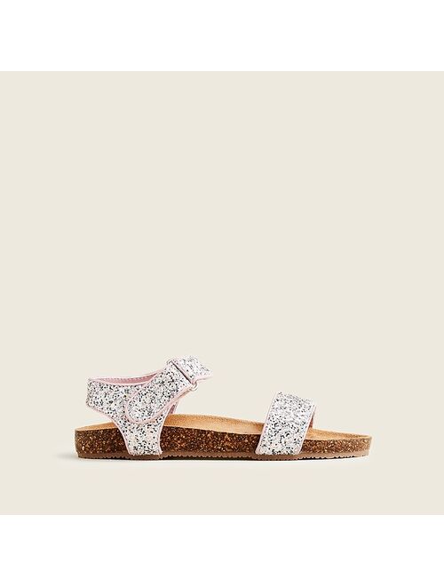 J.Crew Girls' cork-sole glitter-strap sandals