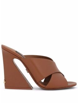 tapered-heel leather sandals