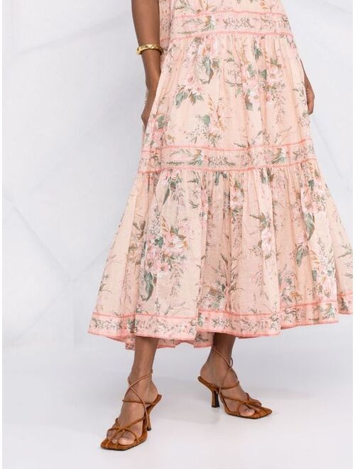 ZIMMERMANN Moonshine floral print pleated dress