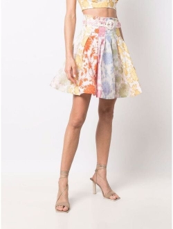 floral pattern mini skirt