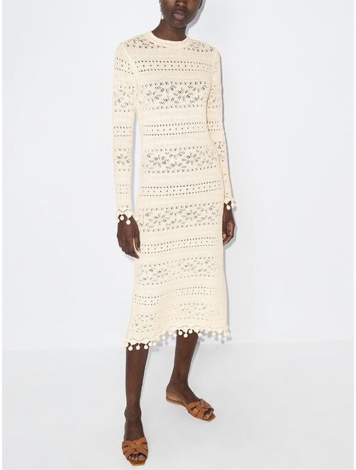 ZIMMERMANN Postcard crochet midi dress