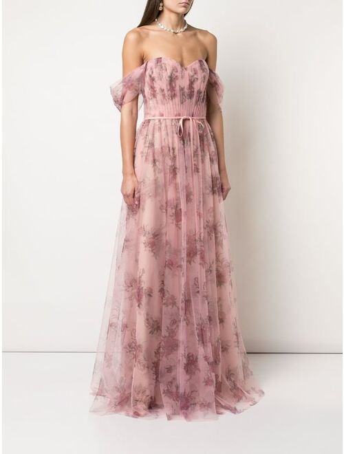 Marchesa Notte Bridesmaids tulle draped bridesmaid gown