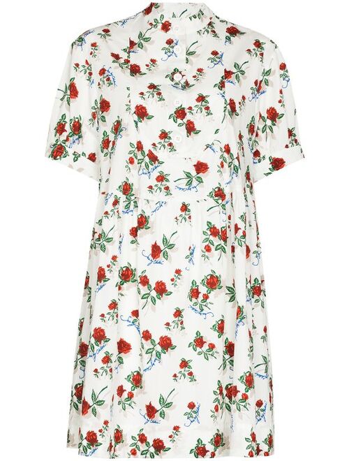 See by Chloé rose-print poplin shirtdress