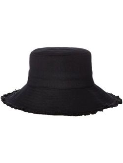 Physician Endorsed Women's Castaway Canvas Bucket Sun Hat with Fringe, Rated UPF 50+ for Max Sun Protection