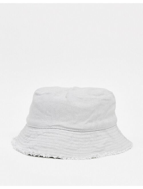 ASOS DESIGN canvas bucket hat in gray