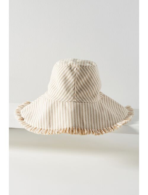 Anthropologie Striped Canvas Bucket Hat