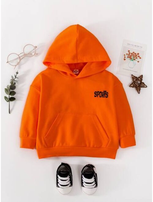 Shein Baby Letter Graphic Kangaroo Pocket Hoodie