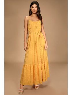 In the Sunlight Mustard Yellow Sleeveless Maxi Dress