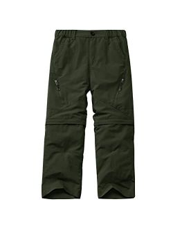 Linlon Kids' Cargo Pants, Boy's Casual Outdoor Quick Dry Waterproof Hiking Climbing Convertible Trousers