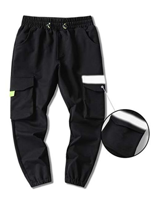 Hiheart Boys Active Cargo Jogger Sweatpants with 4 Pockets