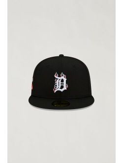 Detroit Tigers Flame Logo Fitted Hat