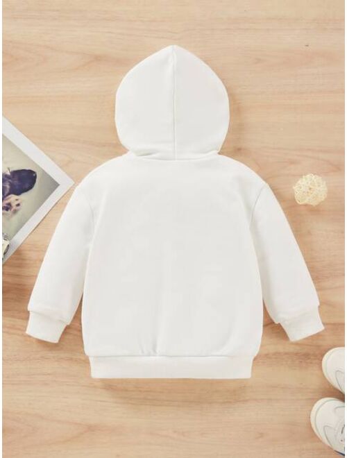 Shein Baby Bear And Letter Graphic Hoodie