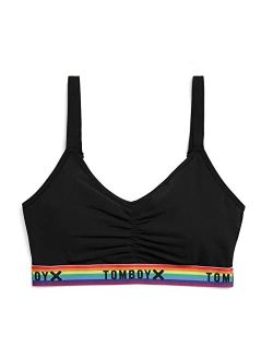 TomboyX V-Neck Bralette, Cotton for All Day Comfort, Adjustable Straps and Wire-Free (XS-4X)