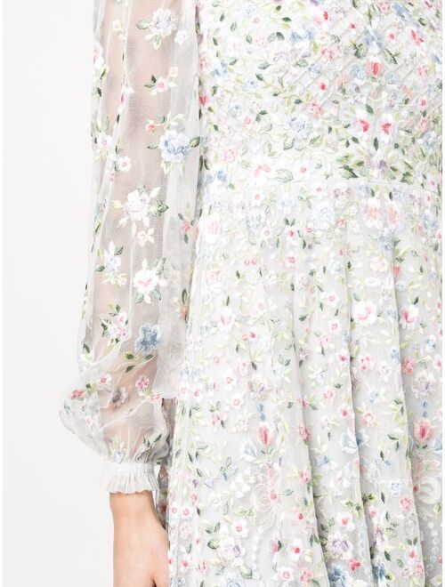 Needle & Thread Floret floral-embroidered mini dress