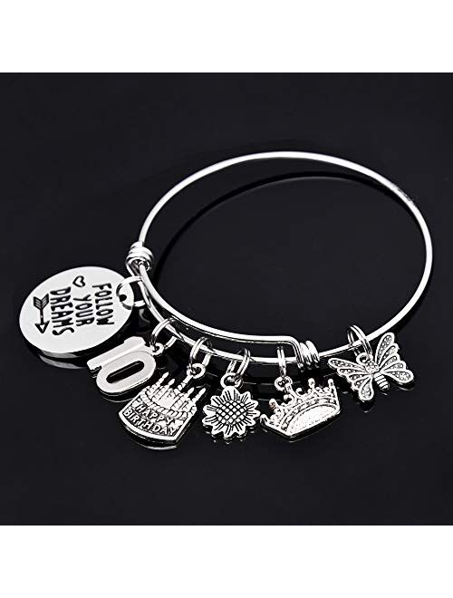 M MOOHAM Birthday Gifts for Women Girls Bracelet - Expandable Charm Bracelets