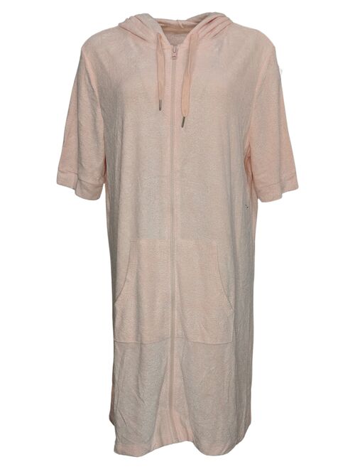 Koolaburra by UGG Women's Sz L Boucle Baby Terry Zipper Robe Pink A392482