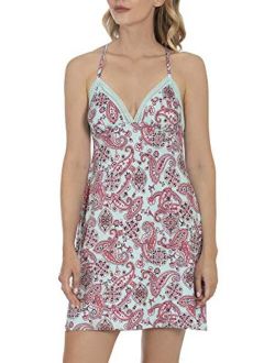 Women's and Women's Plus Knit Chemise With Lace