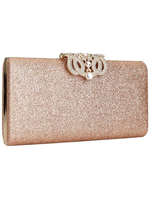 Tmore Womens Glitter Evening Bag Bling Cocktail Party Sequin Handbag Prom Party Wedding Purse