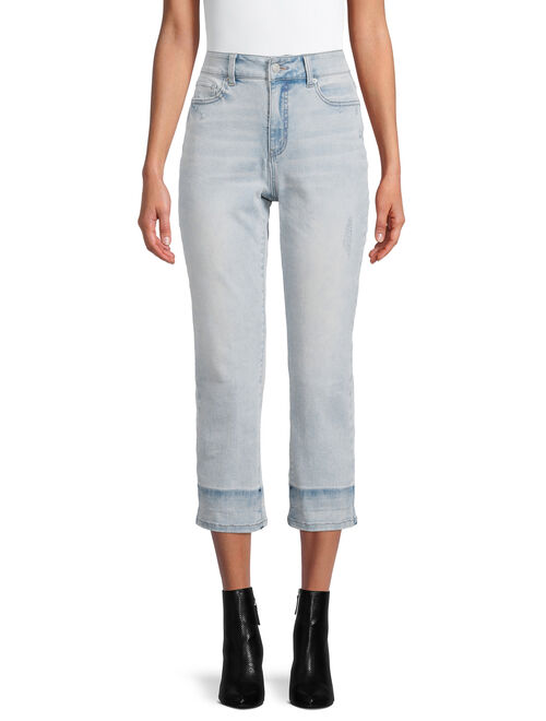 Time and Tru Women's Straight Leg Crop Jeans