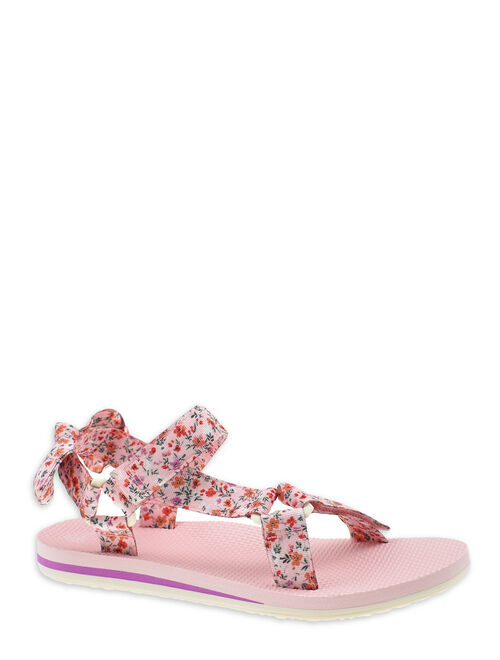 Time and Tru Women's Nature Sandal With Bow Detail