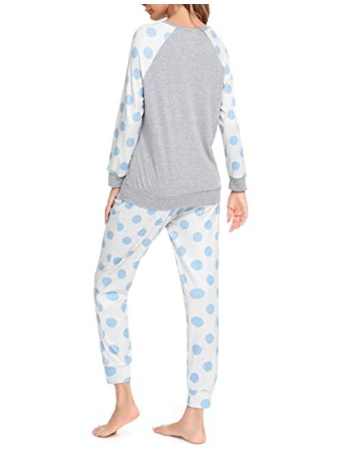 LOLLO VITA Womens Pajama Set Long Sleeve Sleepwear Soft Nightwear 2 Piece Pjs Lounge Sets with Pockets