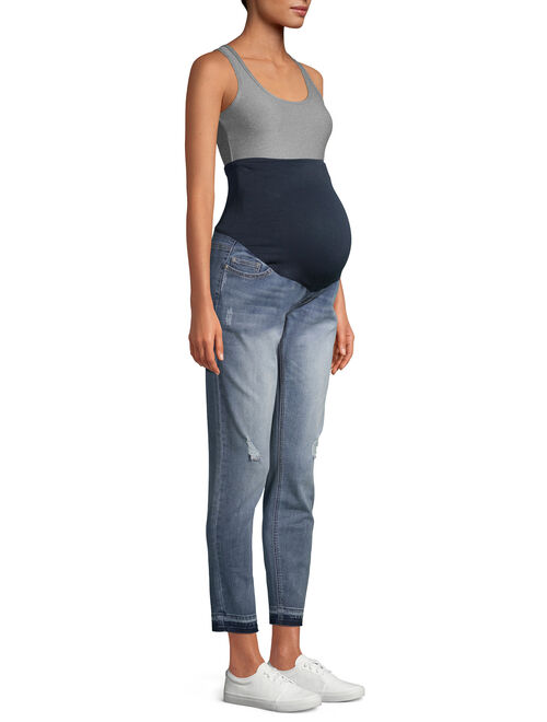 Time and Tru Maternity Straight Leg Jeans with Released Hem