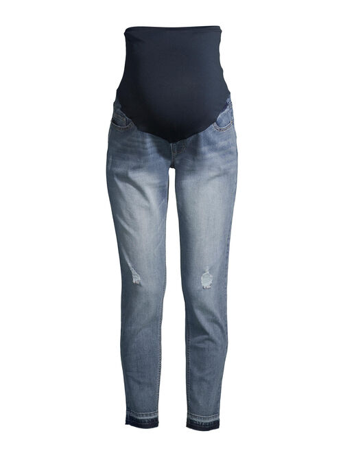 Time and Tru Maternity Straight Leg Jeans with Released Hem