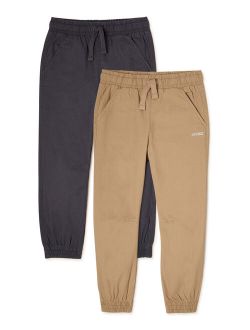 Boys Canvas Joggers, 2-Piece Multipack, Sizes 4-10
