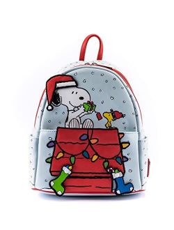 Peanuts Gift Giving Snoopy and Woodstock Womens Double Strap Shoulder Bag Purse