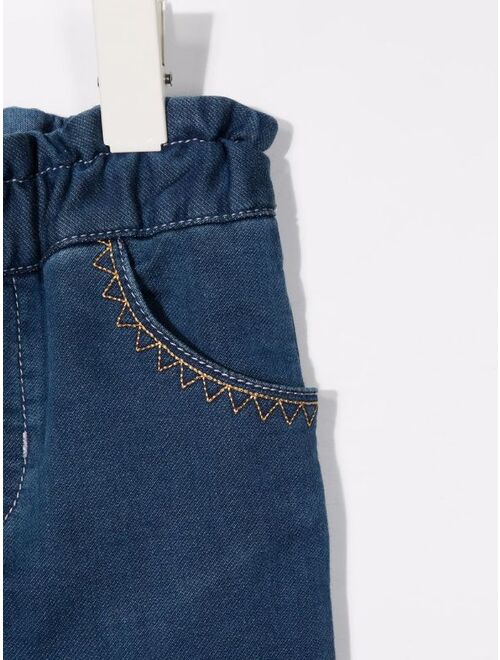 Chloé Kids stitch-detail denim jeans