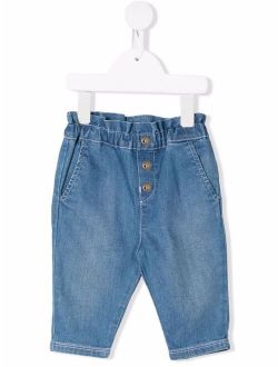 Chloé Kids washed denim tapered jeans