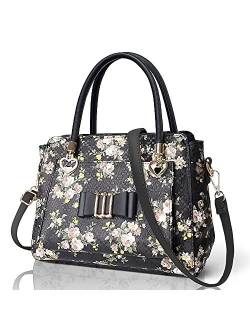 ELDA Satchel Handbag for Women Small Top Handle Purses Shoulder Bags Ladies Leather Totes