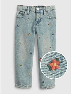 Toddler Embroidered '90s Loose Fit Jeans with Washwell