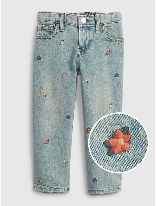GAP Toddler Embroidered '90s Loose Fit Jeans with Washwell