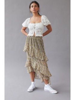MINKPINK Nahla Tiered Midi Skirt