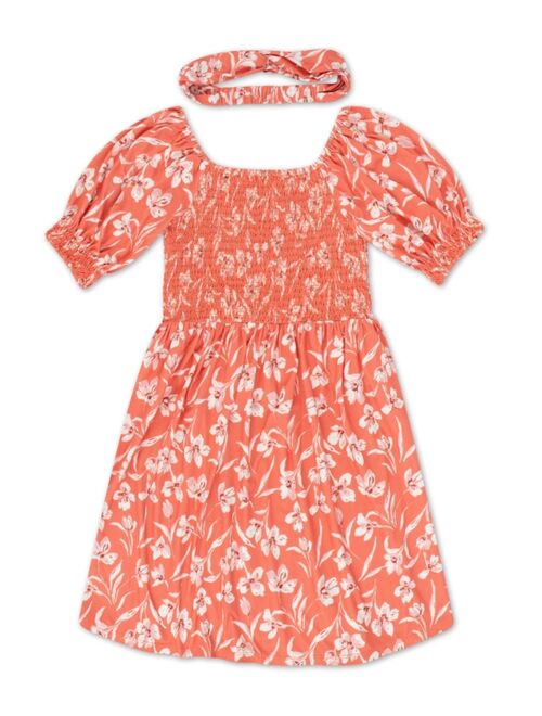 Speechless Big Girls Floral Square Neck Dress with Headband