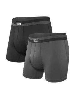 Underwear Co. SAXX Men's Underwear SPORT MESH Boxer Briefs with Built-In BallPark Pouch Support Workout Boxer Briefs, Pack of 2