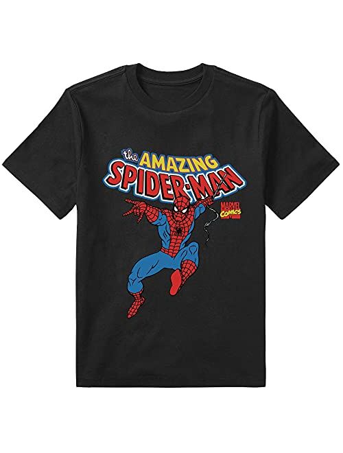 Marvel Avengers and Spider-Man T-Shirt 3 Pack for Boys, Boys Characters 3-Pack Bundle of Tees
