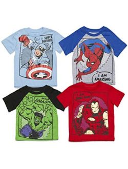 Avengers Comics Captain America Iron Man Spiderman Hulk 4 Pack T-Shirt